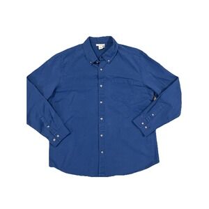 Carbon 2 Cobalt Shirt Mens L‎ Blue Button Down Polka Dot Long Sleeve